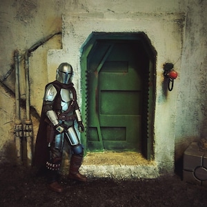 Star Wars Mandalorian Diorama für 1/12 und 1/6 Actionfiguren &quot;&quot;Das Haus des Kunden&quot;&quot;