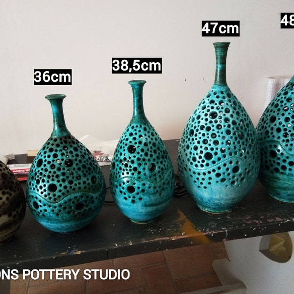 Ceramic Candle Lamp Etsy