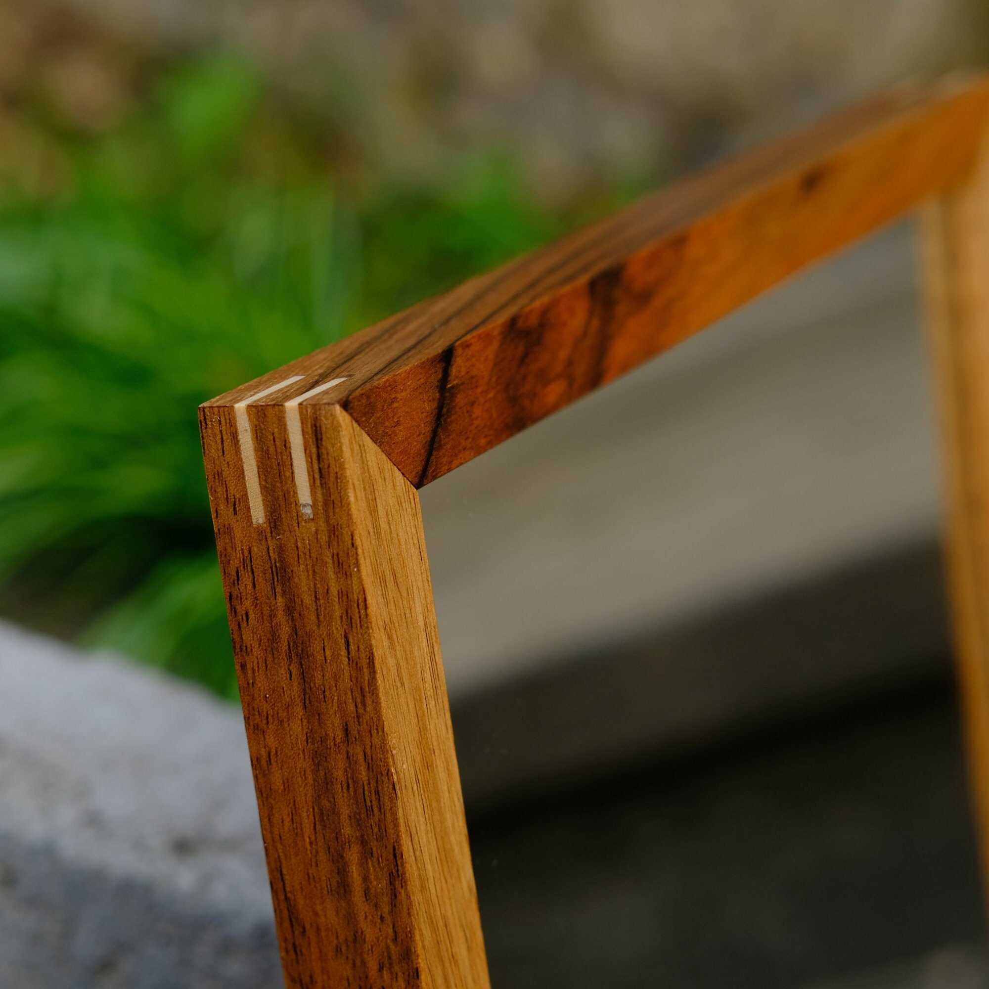 Elegant Wooden Mirror 20 X 20 Cm Walnut Etsy