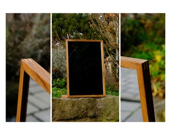 minimalist wooden mirror 27 x 42 cm walnut