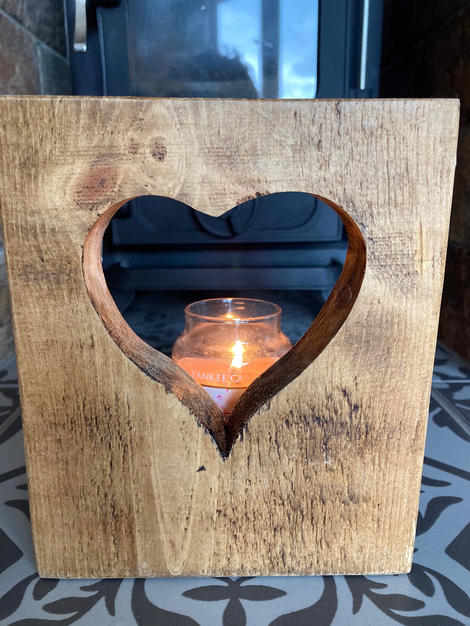 Heart Candle Holder Wooden Candle Holder Rustic Candle Etsy UK