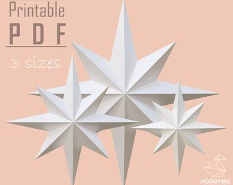 3d Papercraft Stars  Etsy