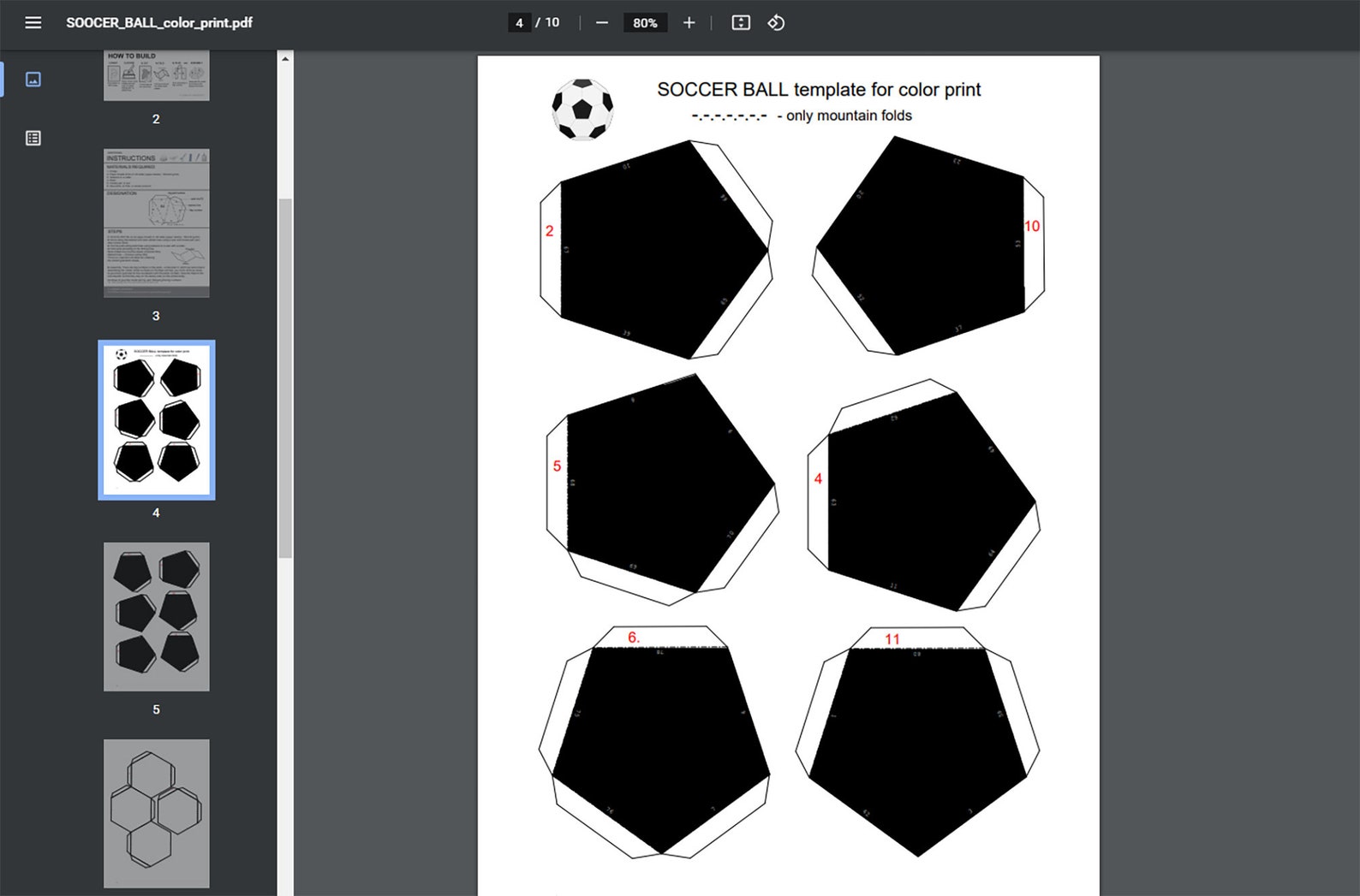 Printable Paper Soccer Ball Template