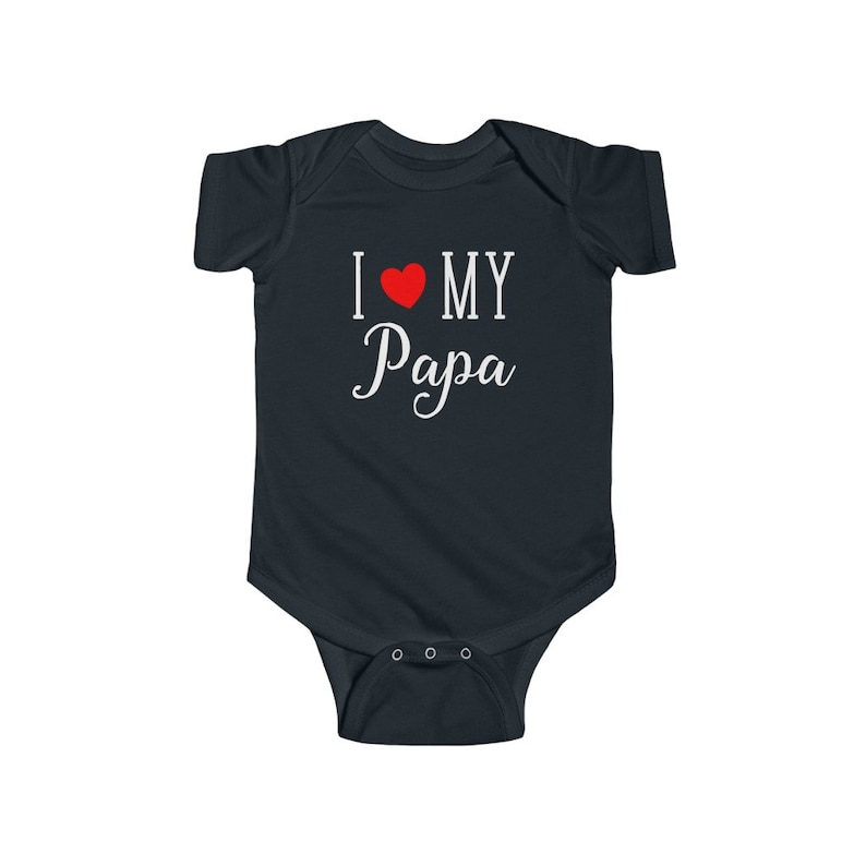 Infant Can Be Part of a Family Set Cute Baby One Piece T-shirt I Love My Papa Baby Bodysuit for Toddler and Newborn