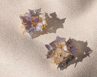 Hydrangea Ajisai Stud Earrings