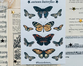 Autumn butterflies sticker sheet