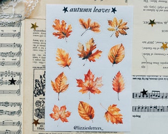 Autumn leaves sticker sheet