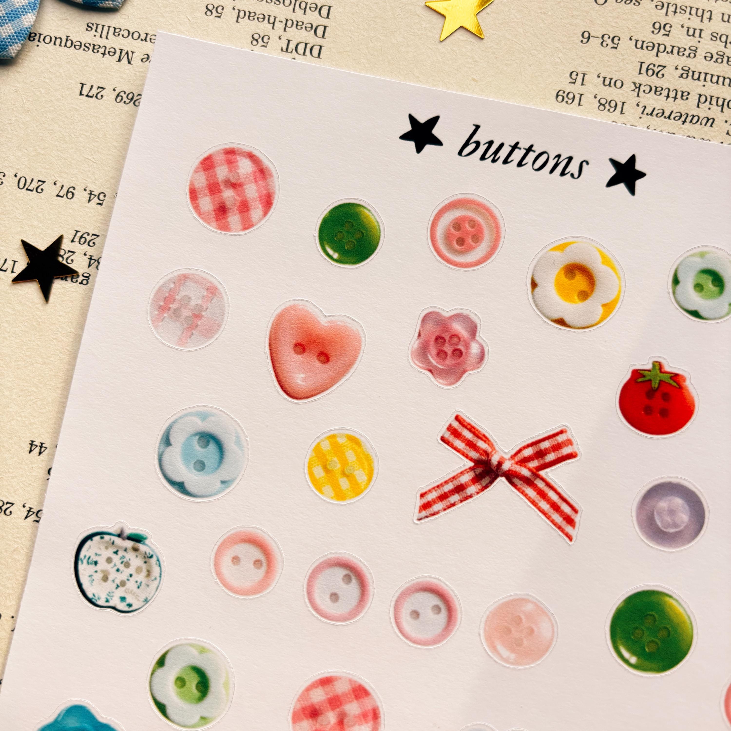 Buttons Sticker Sheet - Etsy