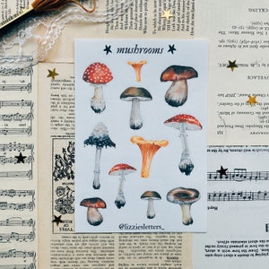 Mushrooms sticker sheet