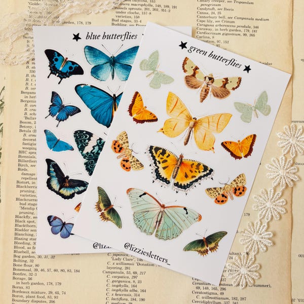 Hoja de pegatinas de mariposas