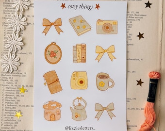 Cozy things sticker sheet