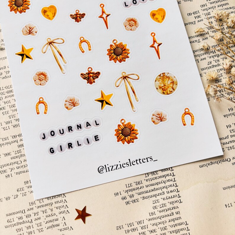 Gold Charms Sticker Sheet - Etsy