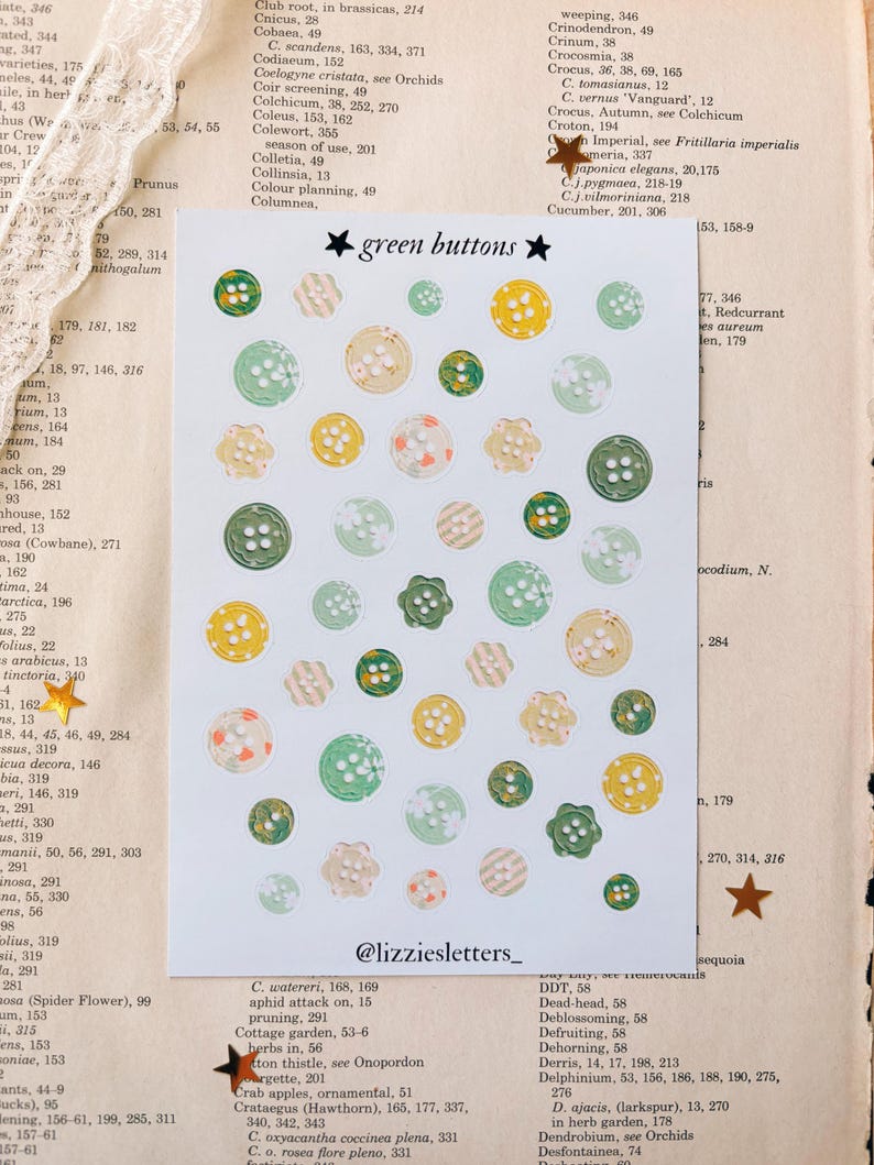 Buttons Sticker Sheet | Junk Journal Stickers - Etsy