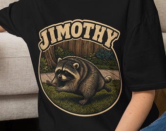 Jimothy Raccoon Graphic Tee | Vintage Woodland Nature Shirt