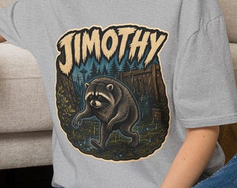 Jimothy Raccoon Illustration T-Shirt | Seattle Woodland Night Tee