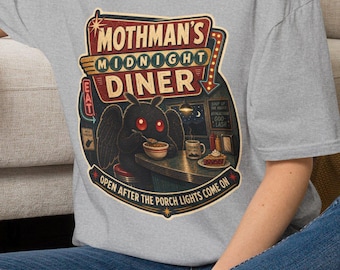 Mothman Midnight Diner T-Shirt | Point Pleasant Cryptid Lover, West Virginia