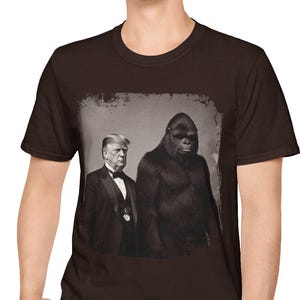 Trump and Bigfoot Conspiracy Unisex T-Shirt, Funny Bigfoot Meme Tee, Conspiracy Theory Shirt, Trump Fan Gift, Political Humor Top