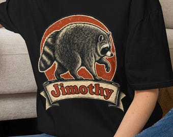 Jimothy Raccoon Meme Seattle Washington Vintage Raccoon Illustration T-Shirt