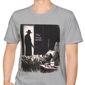 The Hatman, Creepypasta Shadow People Unisex Softstyle T-Shirt, Internet Horror Tee, Benadryl Shirt