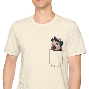 Pocket Possum T-Shirt: Ring-Spun Cotton, Wildlife Enthusiast Tee