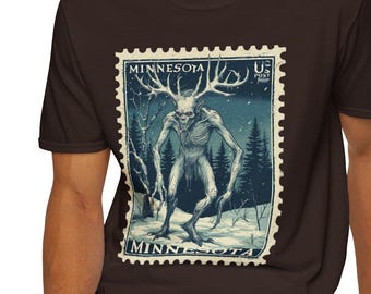 Minnesota Wendigo T-Shirt: Unisex Softstyle Tee for Cryptid Fans