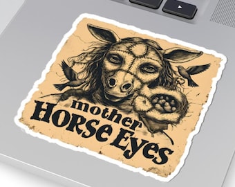 Creepy Mother Horse Eyes Stickers: Horror Fan Decals