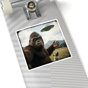 Bigfoot Selfie Sticker: Cryptid Yeti, UFO - Paranormal Vinyl Decal
