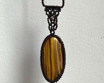 Tigers Eye Macrame Necklace | Gift Idea