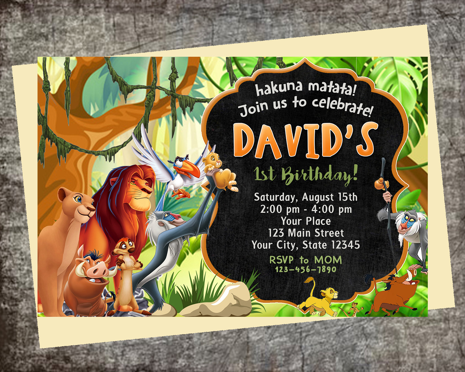 King Inviting Lion King Invitation, Personalized Invitation 5x7 or 4x6 - Etsy