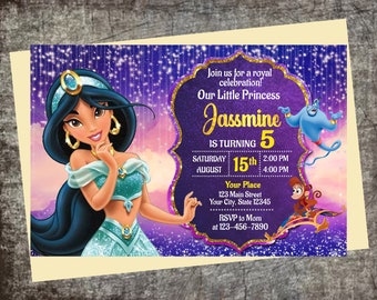 Aladdin Invitation, Personalized Invitation 5x7" or 4x6"