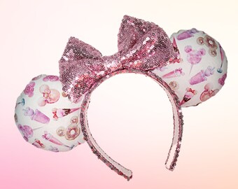 Pink Sweets Inspired Minnie Ears | Disney Snacks Ears | Disney Treats | Minnie Ears | Disney Ears | Gifts for Disney Fans | Disney Vacation