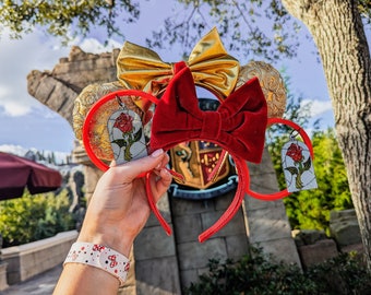 Enchanted Rose Minnie Ears | Beauty and the Beast Inspired