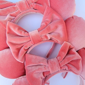 Ferkel rosa Samt Minnie Ohren | Samt Ohren | Minnie Ohren | Disney Ohren | Geschenke für Disney Fans | Disney Urlaub