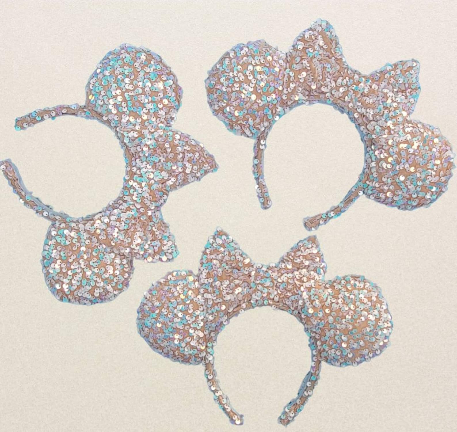 Sugar and Spice Sequin Minnie Ears | Cream Sequin Ears | Minnie Ears ...