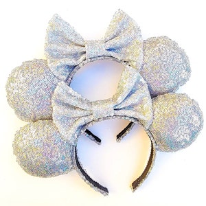 Epcot Ball Silver Minnie Ears | Sequin Ears | Minnie Ears | Disney Ears | Gifts for Disney Fans | Disney Vacation