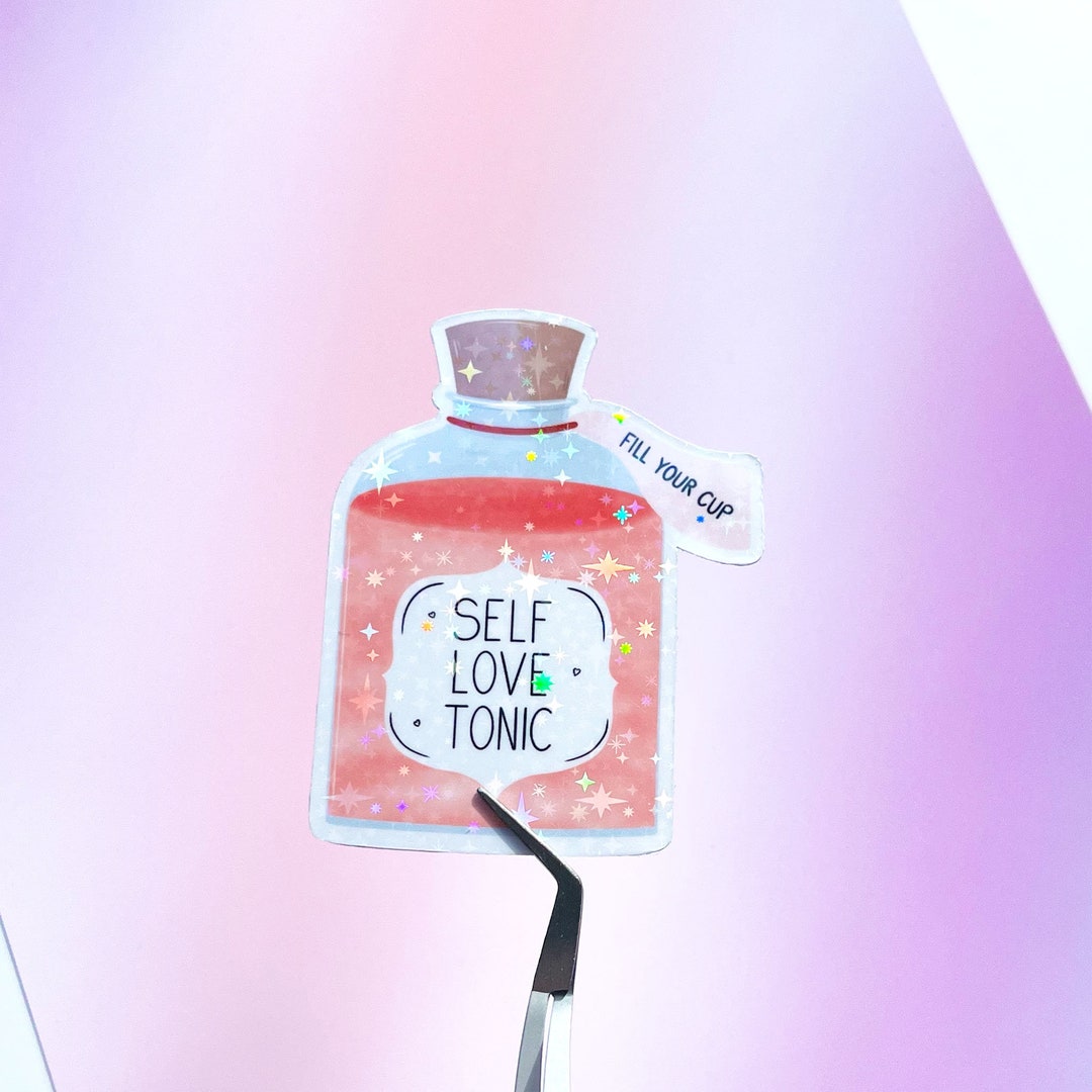 Tonic Sticker Self Love Tonic Bottle, Pastel Vinyl Sticker, Bottle Laptop Die Cut ...