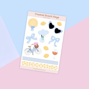 Feuille d'autocollants grand-mère côtière d'été, autocollants pour agenda, autocollants de scrapbooking, autocollant Bullet Journal, autocollants décoratifs mignons