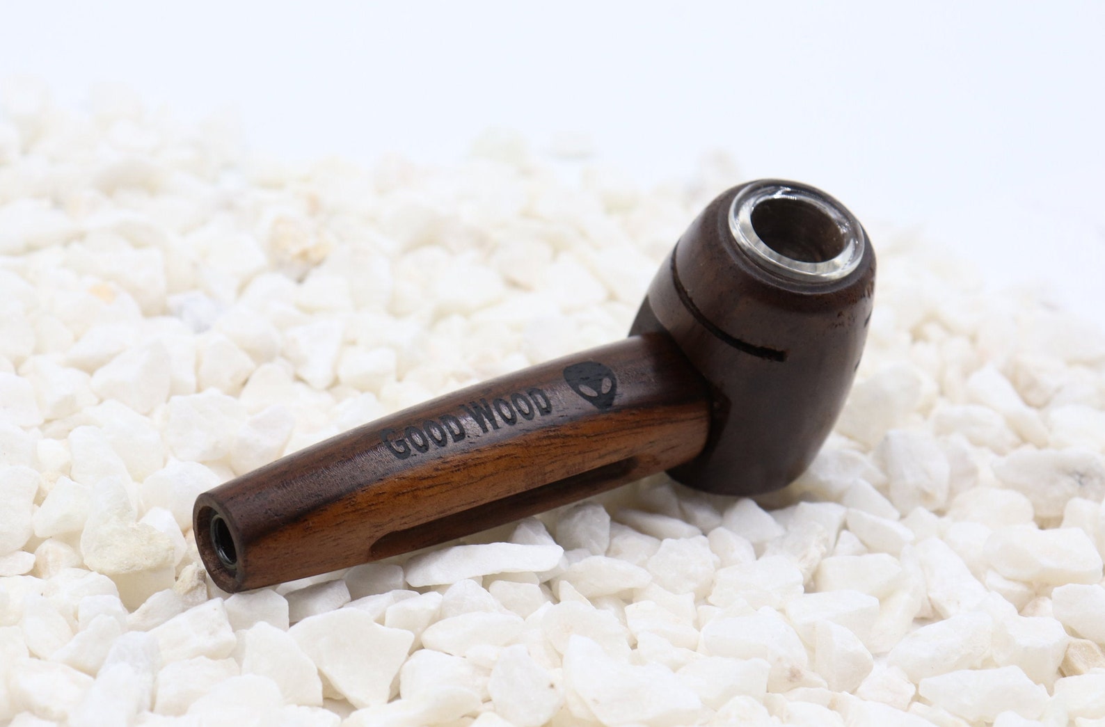 Engraved Natural Wood & Glass Pipe kit Free custom text Etsy