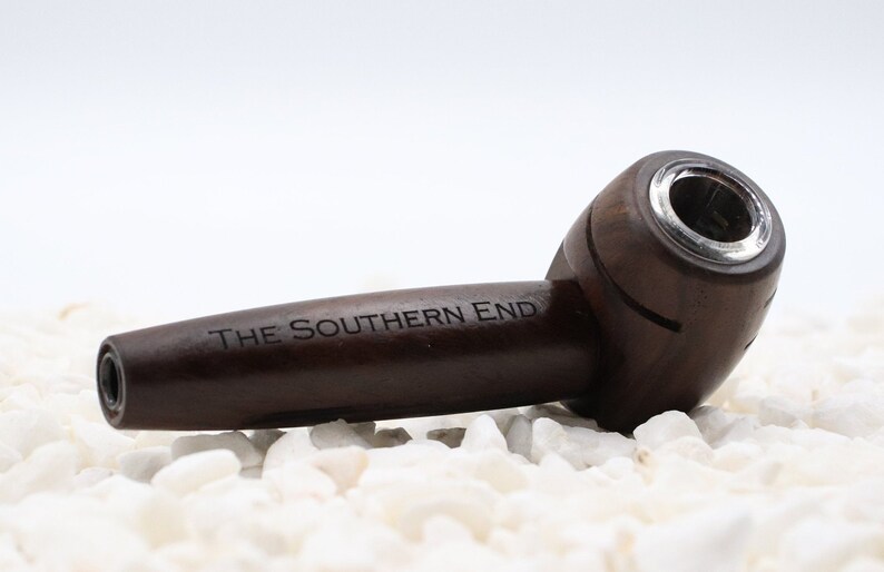 Engraved Natural Wood & Glass Pipe Kit Free Custom Text Etsy