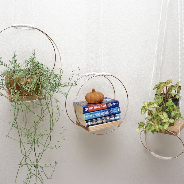 Hanging Plant Shelf Etsy