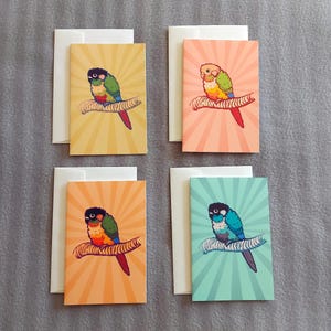 Carte de voeux - Conures à joues vertes