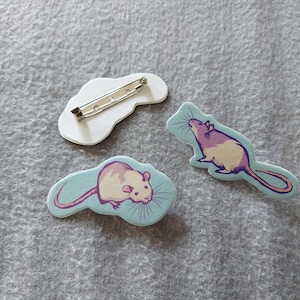 Rat pin/badge/brooch - Handmade