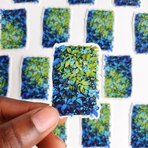 Sticker transparent fleurs sauvages gouache, sticker Botanica, sticker gouache, sticker pour ordinateur portable fleurs sauvages