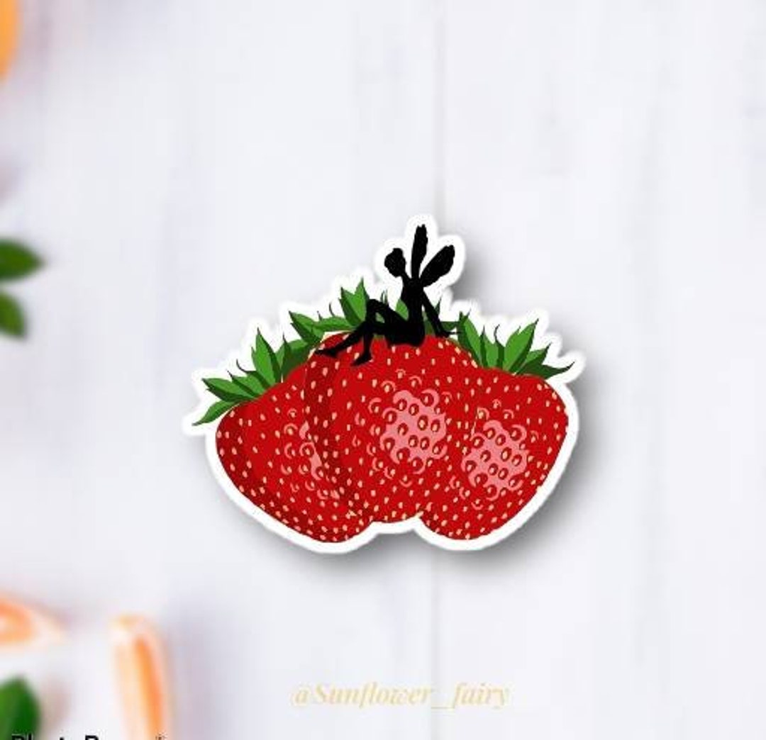 Strawberry Sticker | Vinyl | Fruit Sticker | Phone Case | Laptop Decal ...