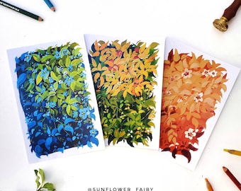 Gouache floral wall art print, Botanica print, gouache art, wild flowers art print, wall art