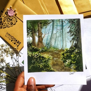 Hand painted Polaroid Art Prints, polaroid painting, nature art prints, forest aesthetic, floral painting, floral art prints