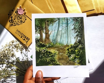 Hand painted Polaroid Art Prints, polaroid painting, nature art prints, forest aesthetic, floral painting, floral art prints