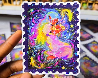 She who hold the stars Holographic Star sticker, Waterproof Vinyl Art