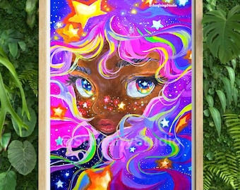 Born from Stardust print of original, star art, fantasy art, Art print, dreamy art, art for your home, wall art