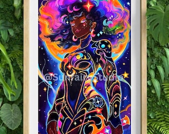 11x17-Druck „Nebula – Beschützer der himmlischen Reiche“, Original, limitierte Auflage, Fantasy-Kunst, verträumte Kunst, Kunst für Ihr Zuhause, Wand